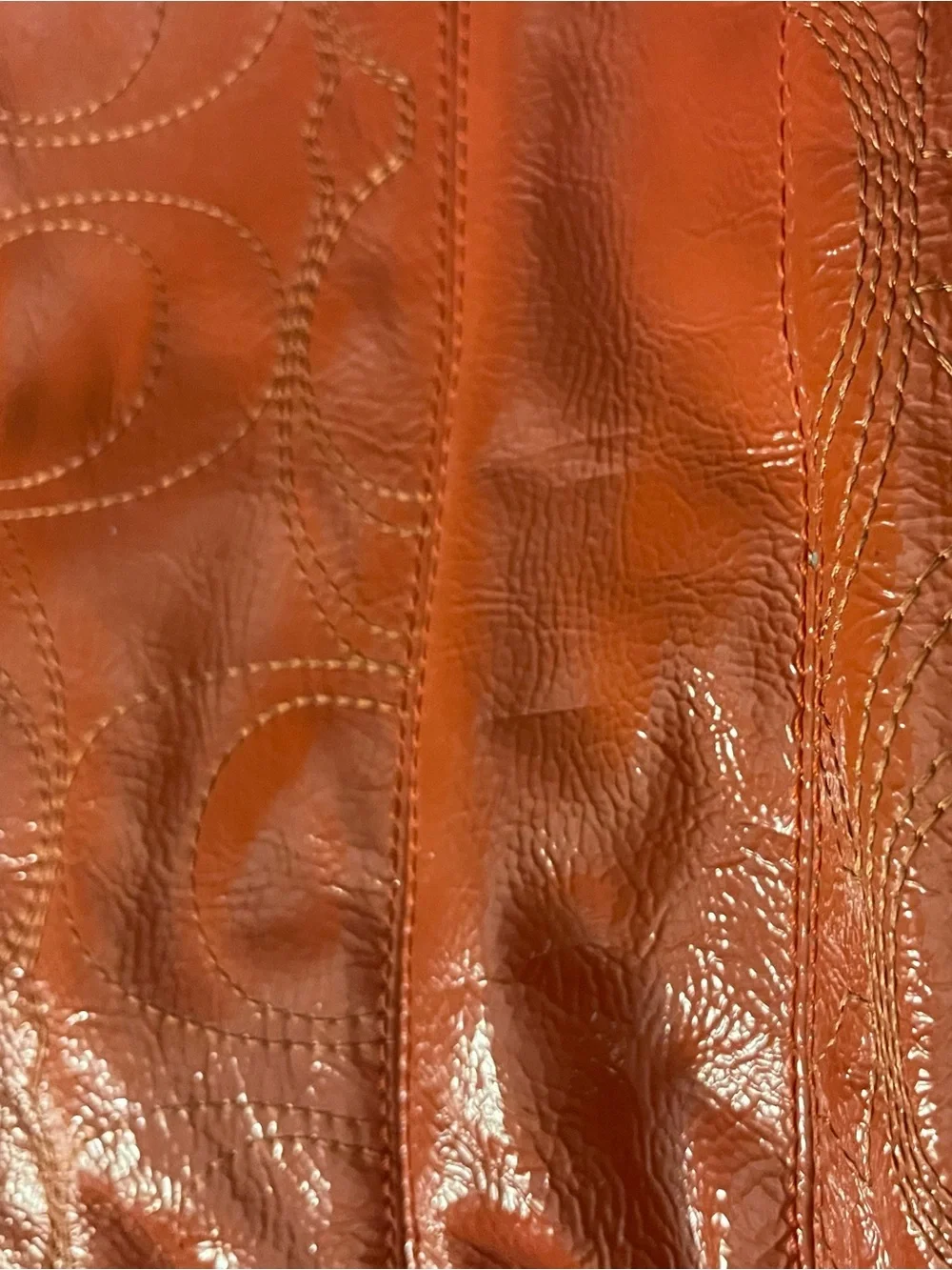 Coach orange leather